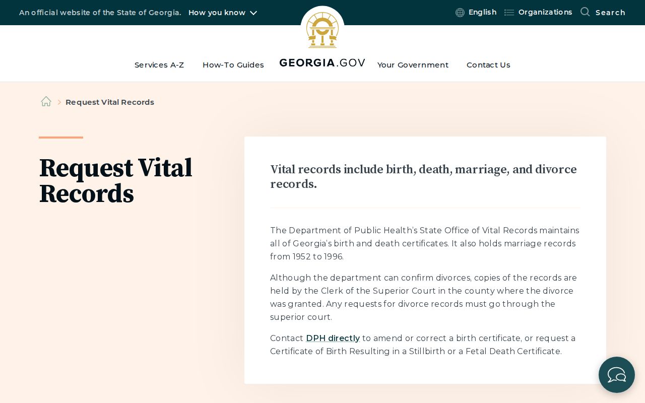 Columbus public records Georgia vital record request channels